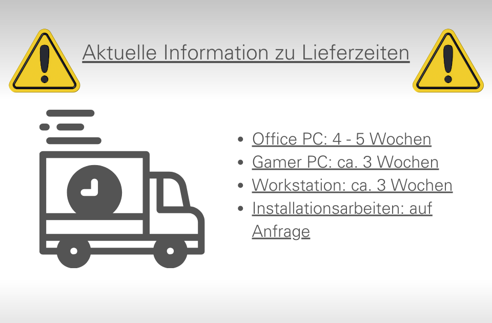 Aktuelle Lieferzeiten